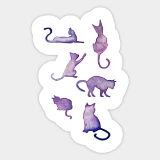 Fun watercolor galaxy cats Sticker